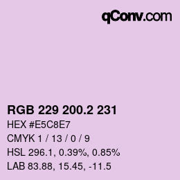カラーコード: RGB 229 200.2 231 | qconv.com