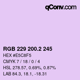 カラーコード: RGB 229 200.2 245 | qconv.com