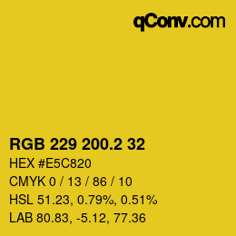 カラーコード: RGB 229 200.2 32 | qconv.com