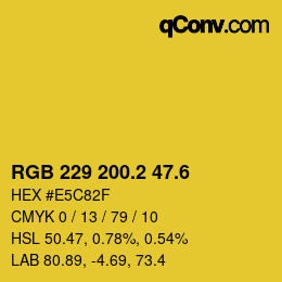 カラーコード: RGB 229 200.2 47.6 | qconv.com