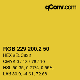カラーコード: RGB 229 200.2 50 | qconv.com