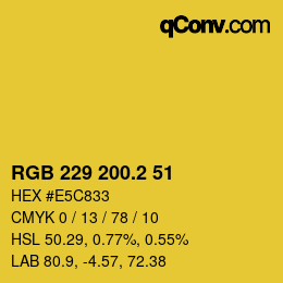 カラーコード: RGB 229 200.2 51 | qconv.com