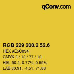 カラーコード: RGB 229 200.2 52.6 | qconv.com
