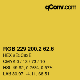 カラーコード: RGB 229 200.2 62.6 | qconv.com