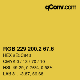 カラーコード: RGB 229 200.2 67.6 | qconv.com