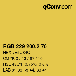 カラーコード: RGB 229 200.2 76 | qconv.com