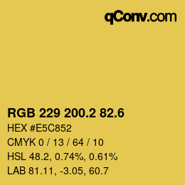 カラーコード: RGB 229 200.2 82.6 | qconv.com