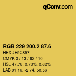 カラーコード: RGB 229 200.2 87.6 | qconv.com