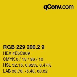 カラーコード: RGB 229 200.2 9 | qconv.com