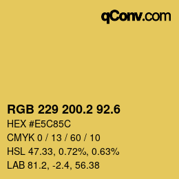 カラーコード: RGB 229 200.2 92.6 | qconv.com