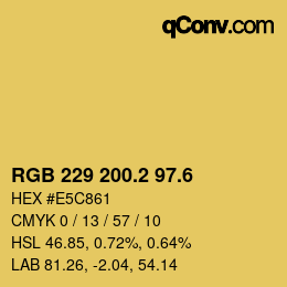 カラーコード: RGB 229 200.2 97.6 | qconv.com