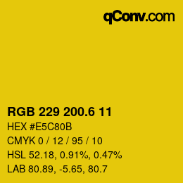 カラーコード: RGB 229 200.6 11 | qconv.com