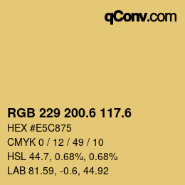 カラーコード: RGB 229 200.6 117.6 | qconv.com