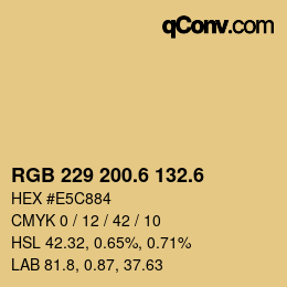 カラーコード: RGB 229 200.6 132.6 | qconv.com