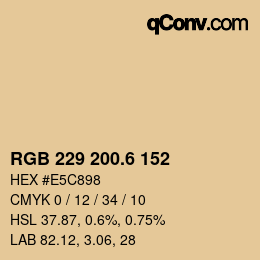 カラーコード: RGB 229 200.6 152 | qconv.com