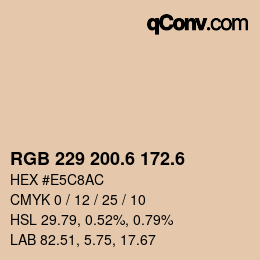 カラーコード: RGB 229 200.6 172.6 | qconv.com