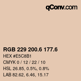 カラーコード: RGB 229 200.6 177.6 | qconv.com