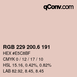 カラーコード: RGB 229 200.6 191 | qconv.com