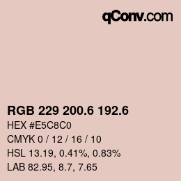 カラーコード: RGB 229 200.6 192.6 | qconv.com