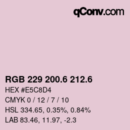 カラーコード: RGB 229 200.6 212.6 | qconv.com