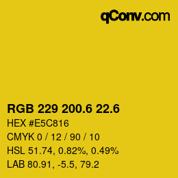 カラーコード: RGB 229 200.6 22.6 | qconv.com