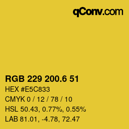 カラーコード: RGB 229 200.6 51 | qconv.com
