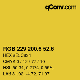 カラーコード: RGB 229 200.6 52.6 | qconv.com