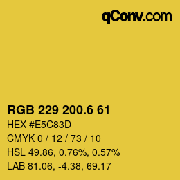 カラーコード: RGB 229 200.6 61 | qconv.com