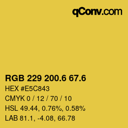 カラーコード: RGB 229 200.6 67.6 | qconv.com