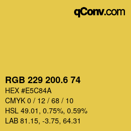 カラーコード: RGB 229 200.6 74 | qconv.com