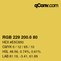 カラーコード: RGB 229 200.6 80 | qconv.com