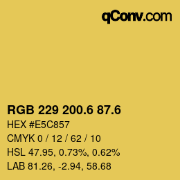 カラーコード: RGB 229 200.6 87.6 | qconv.com