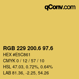 カラーコード: RGB 229 200.6 97.6 | qconv.com