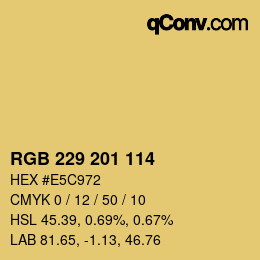 Color code: RGB 229 201 114 | qconv.com