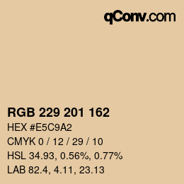 Color code: RGB 229 201 162 | qconv.com