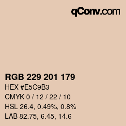 Color code: RGB 229 201 179 | qconv.com