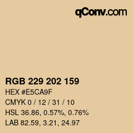 Código de color: RGB 229 202 159 | qconv.com