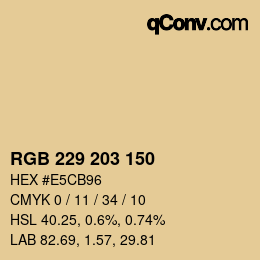 Código de color: RGB 229 203 150 | qconv.com