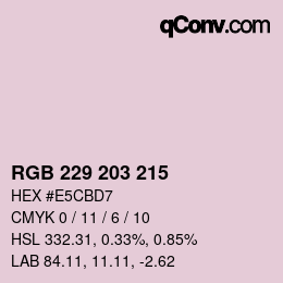 Color code: RGB 229 203 215 | qconv.com