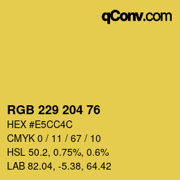 Color code: RGB 229 204 76 | qconv.com