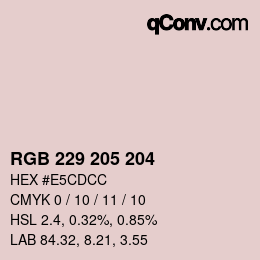 カラーコード: RGB 229 205 204 | qconv.com