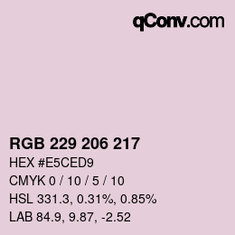 Color code: RGB 229 206 217 | qconv.com