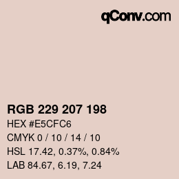 Color code: RGB 229 207 198 | qconv.com