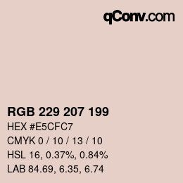 Color code: RGB 229 207 199 | qconv.com