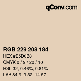 颜色代码: RGB 229 208 184 | qconv.com