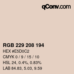 カラーコード: RGB 229 208 194 | qconv.com