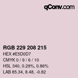 カラーコード: RGB 229 208 215 | qconv.com