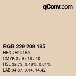 Color code: RGB 229 209 185 | qconv.com