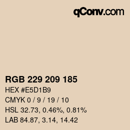颜色代码: RGB 229 209 185 | qconv.com