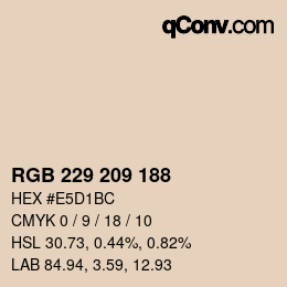 Color code: RGB 229 209 188 | qconv.com